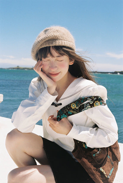 Zzouu - "A Japanese Girl" Sailor Collar White Shirt