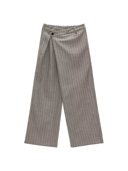 MAMC - Fleece-Lined Light Grey Deconstructed Pleat Trousers WE878