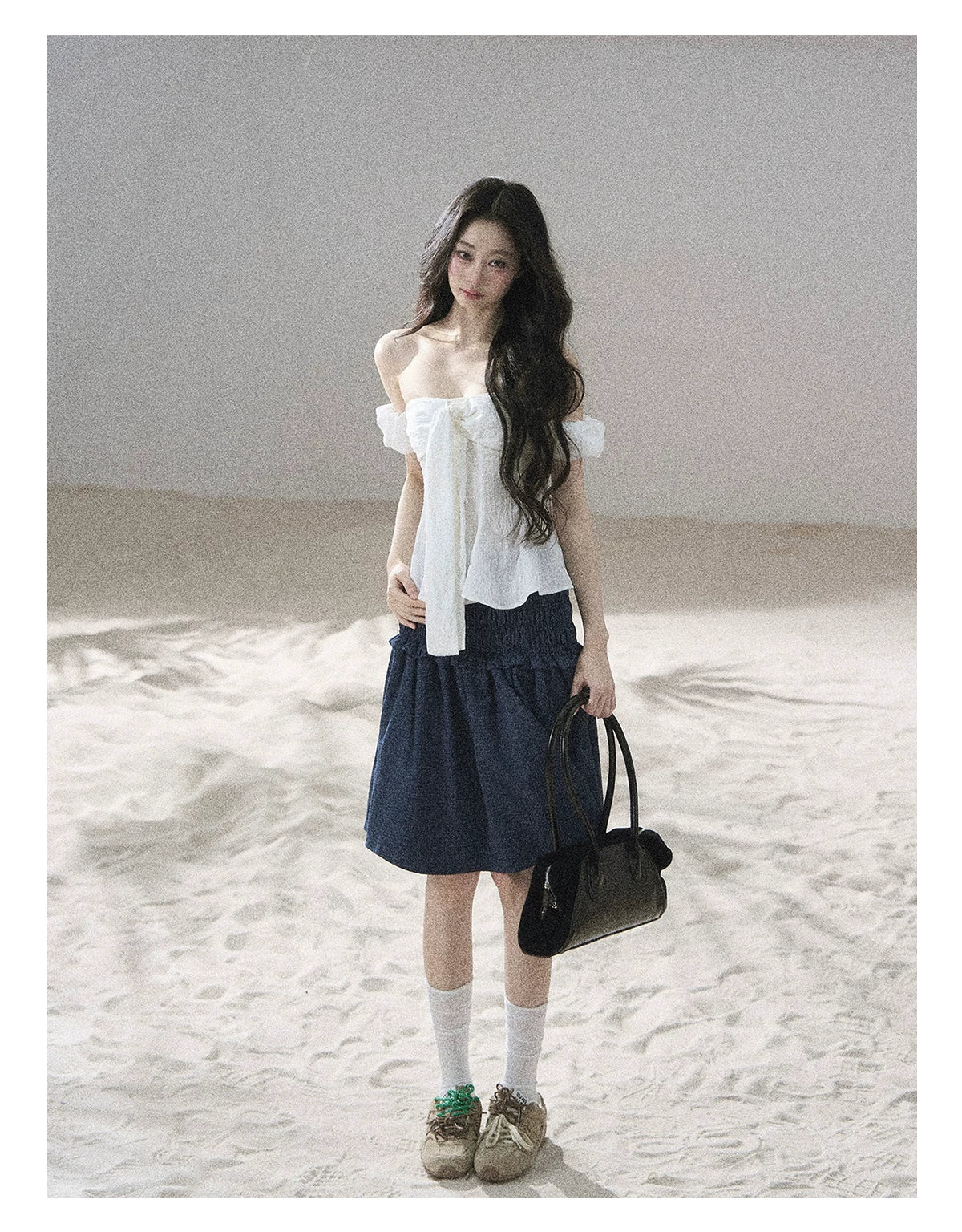 "Lazy Soliloquy" White Peplum Top & Wide-Leg Pants Set