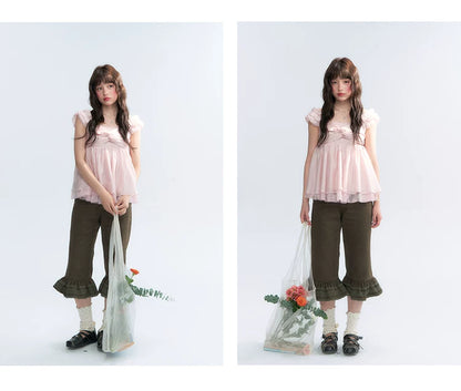 "Summer Sweetheart" Cherry Blossom Pink Bow Cami Top