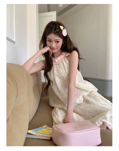 “Peach Cream Brioche” Cream Apricot Floral Bubble Skirt Set