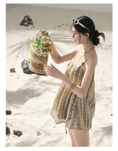 "Layered Petals in Motion" Chestnut Brown Ruffle Skort 5324853