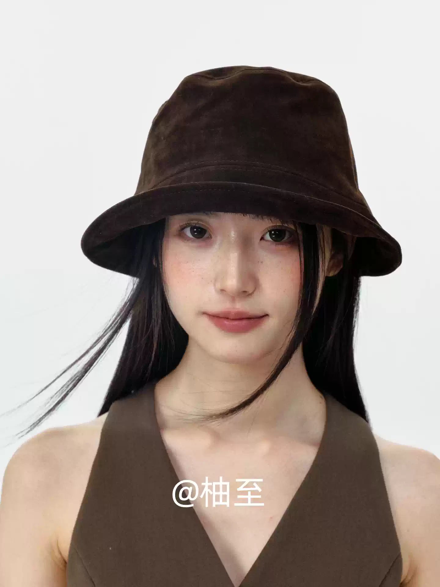 Suede Bucket Hat – Mocha Brown Wide Brim Hat