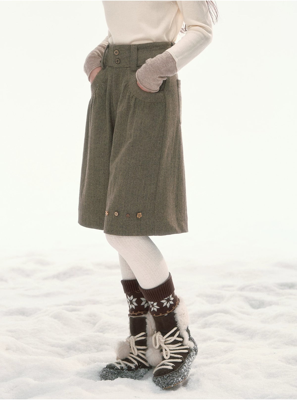 CANSTORE - [FREE GIFT] Frostflower Fair Isle Knit Leg Warmers