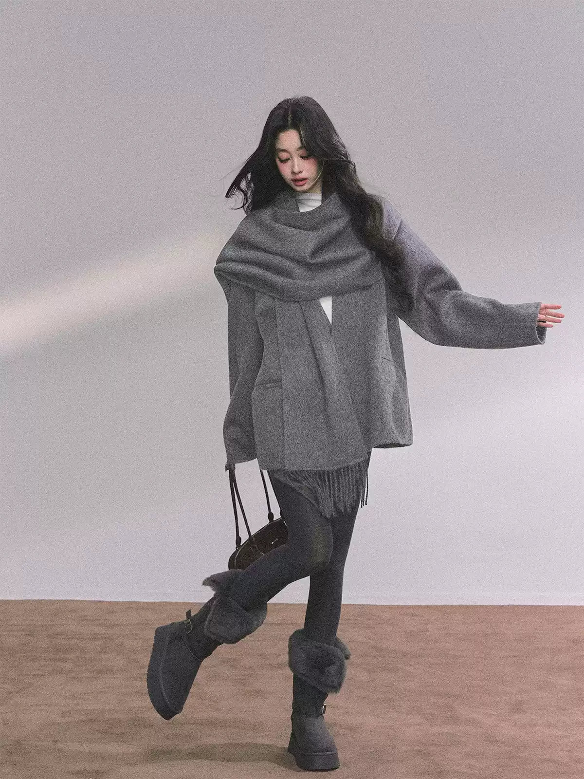 少也眼 100% Wool Double-Faced Coat