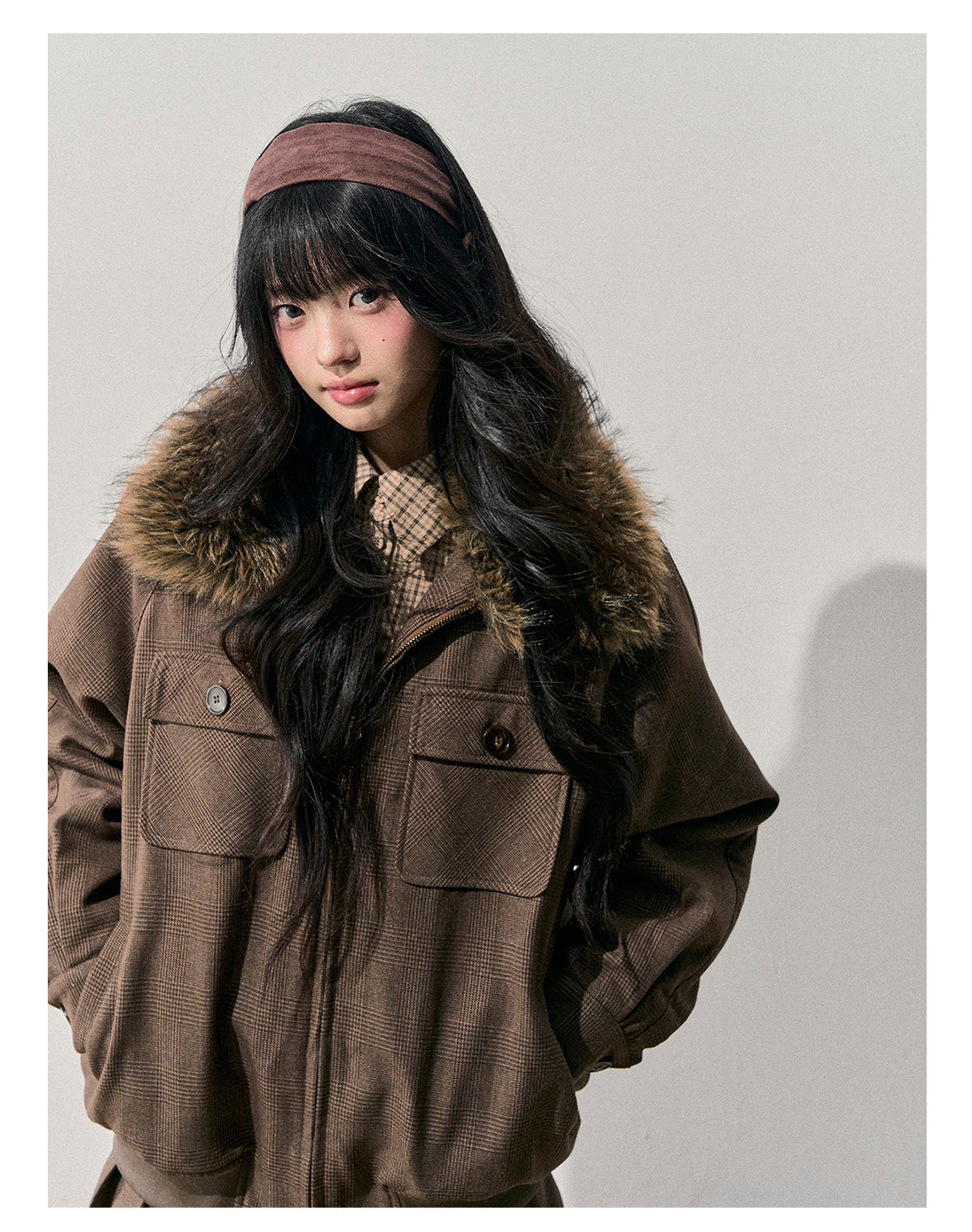 少也眼 “Twilight Warmth” Hepburn-Style Winter Jacket & Skirt Set 684616