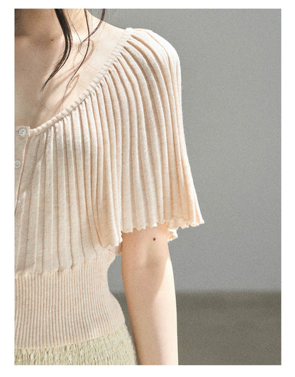 "Orange Sugar Glow" Blush Pink Convertible Off-Shoulder Knit Top