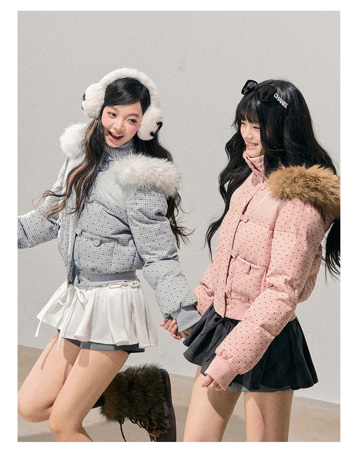 少也眼 “Candy Wrapper Dream” Hooded Quilted Polka-Dot Jacket 645156