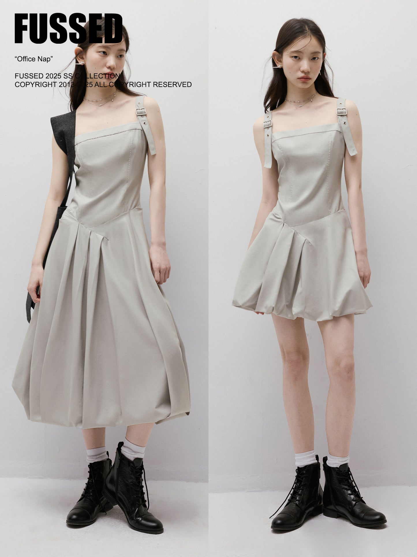 FUSSED Disorder Deconstructed Asymmetric Bubble Dress (Adjustable Straps) FOF-25SS005