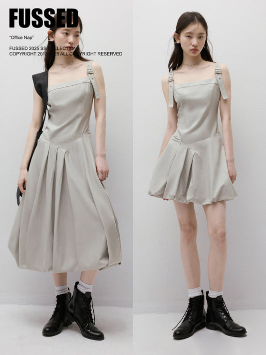 FUSSED Disorder Deconstructed Asymmetric Bubble Dress (Adjustable Straps) FOF-25SS005
