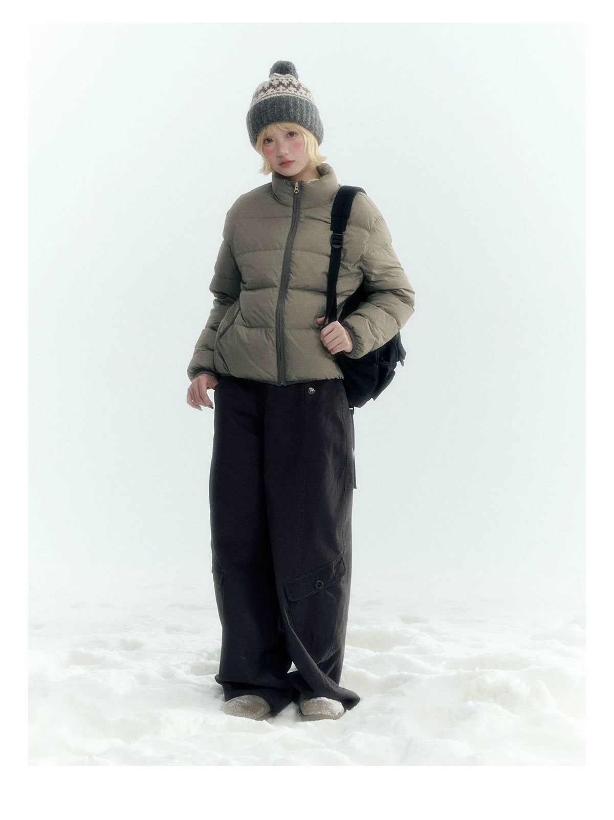 Horridale - Charcoal Gray Washed Cargo Barrel Leg Pants