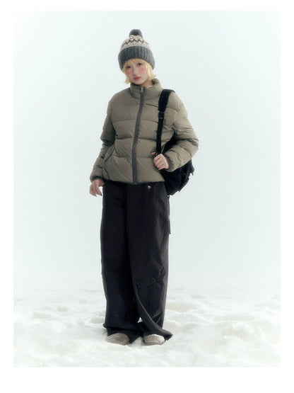 Horridale - Charcoal Gray Washed Cargo Barrel Leg Pants