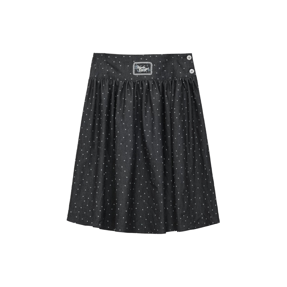 "Starry Miu" Layered Knit Collection (Dusty Blue Cardigan / Polka Dot Skirt)
