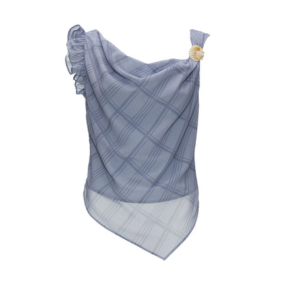 Asymmetrical Shell Button Draped Cami Top