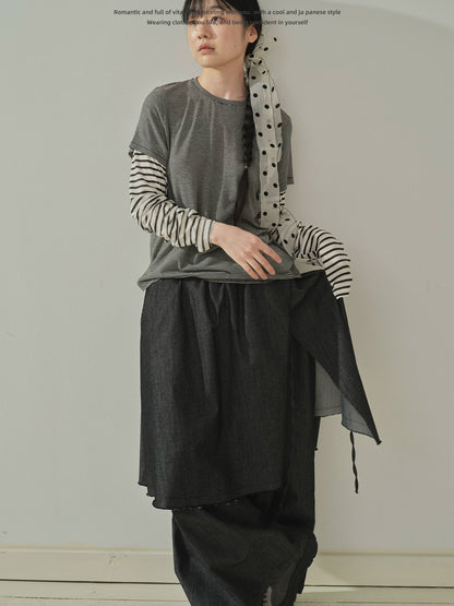 "Archive Fade" Dark Indigo Layered Wide Leg Jeans