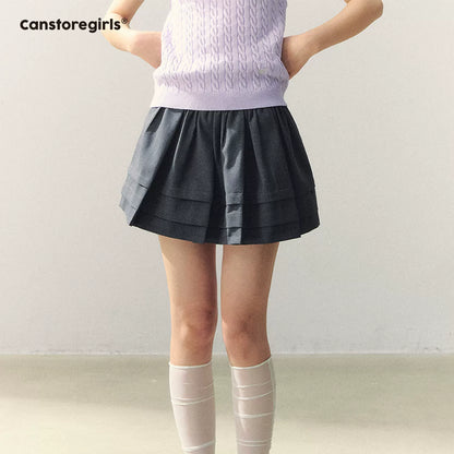 "Dark Academia Mood" Pleated Skort LL2026064