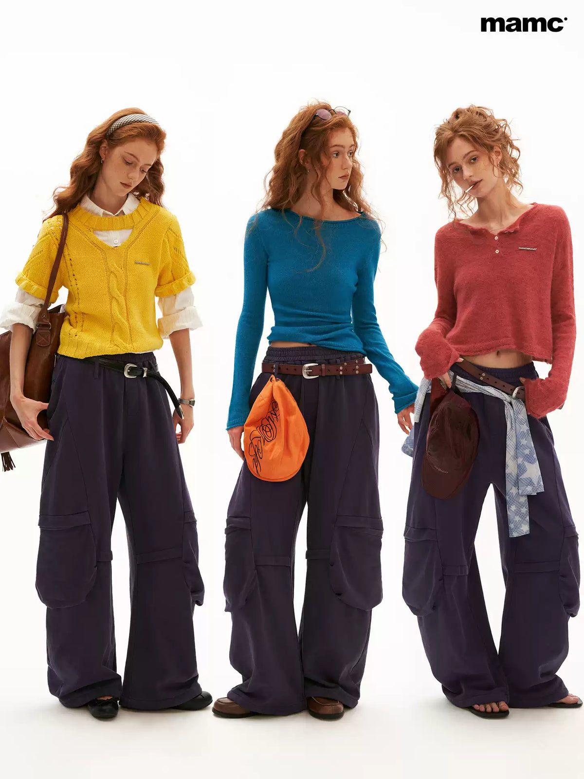 MAMC - Lazy Luxe Sculpted Purple Wide-Leg Sweatpants