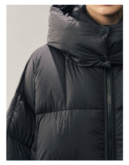 少也眼 "Thawing Snow Realm" Matte Nylon Down Puffer Jacket - Quiet Black