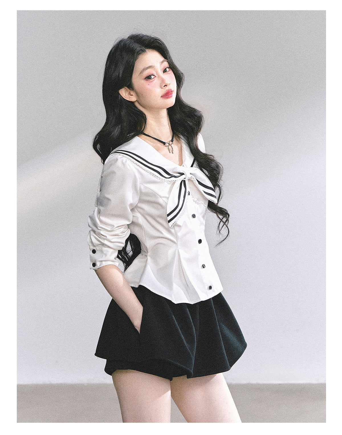 少也眼 "Mary Jane Academy" French Lace Sailor Blouse 7685464
