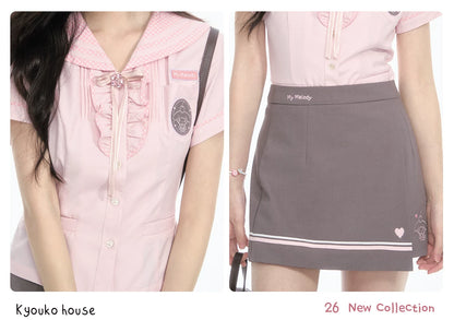 "Macaron Melody" Sailor Collar Set