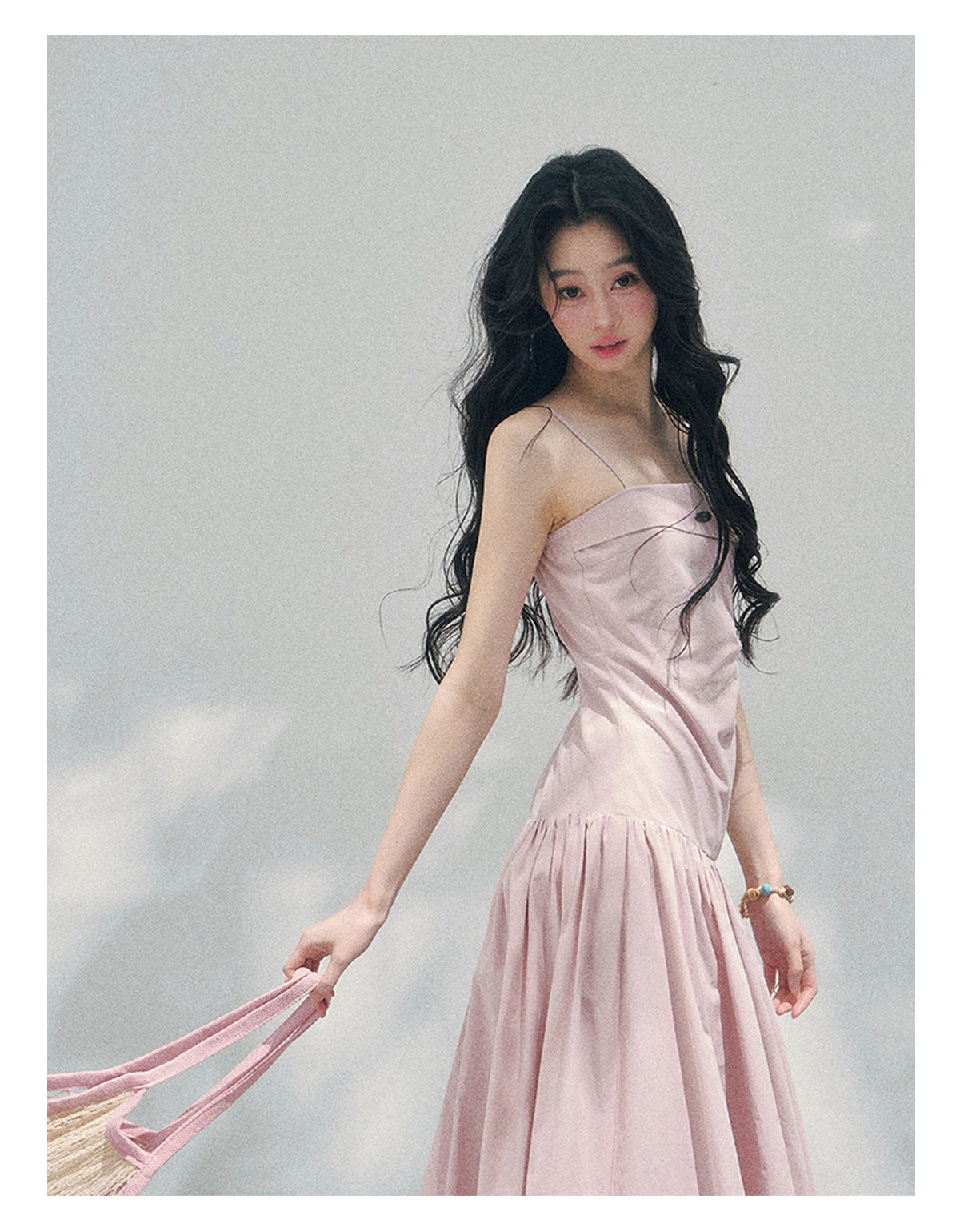 “She Passed Through Bloom Season” Lotus Mauve Bubble Maxi Dress