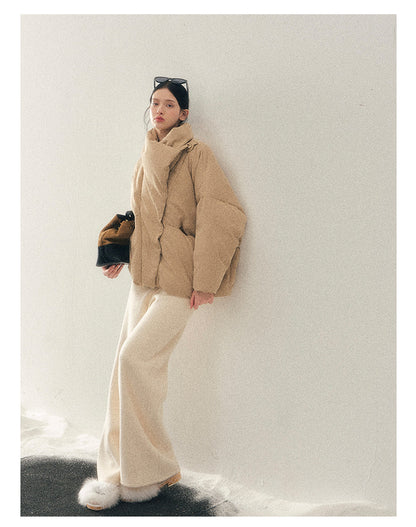 040126 "The Fluffiness of Snow" Down Jacket - Milk Tea Beige