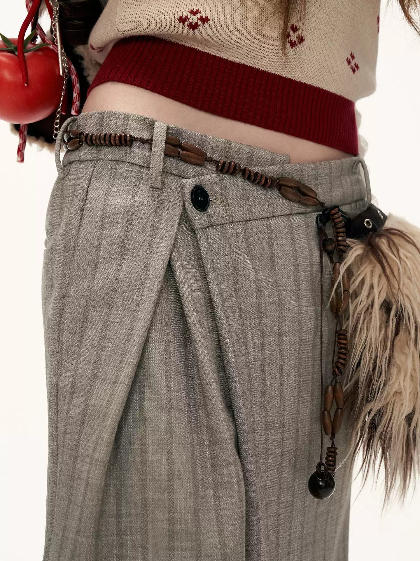 MAMC - Fleece-Lined Light Grey Deconstructed Pleat Trousers WE878