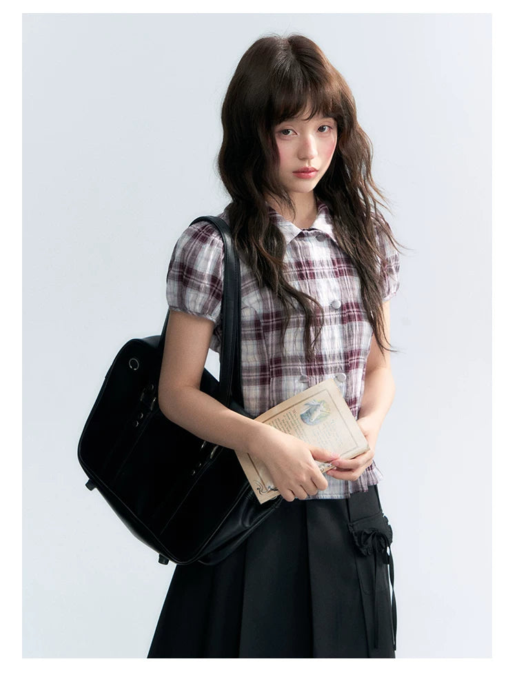"Midnight Academy" Black Pleated Mini Skirt