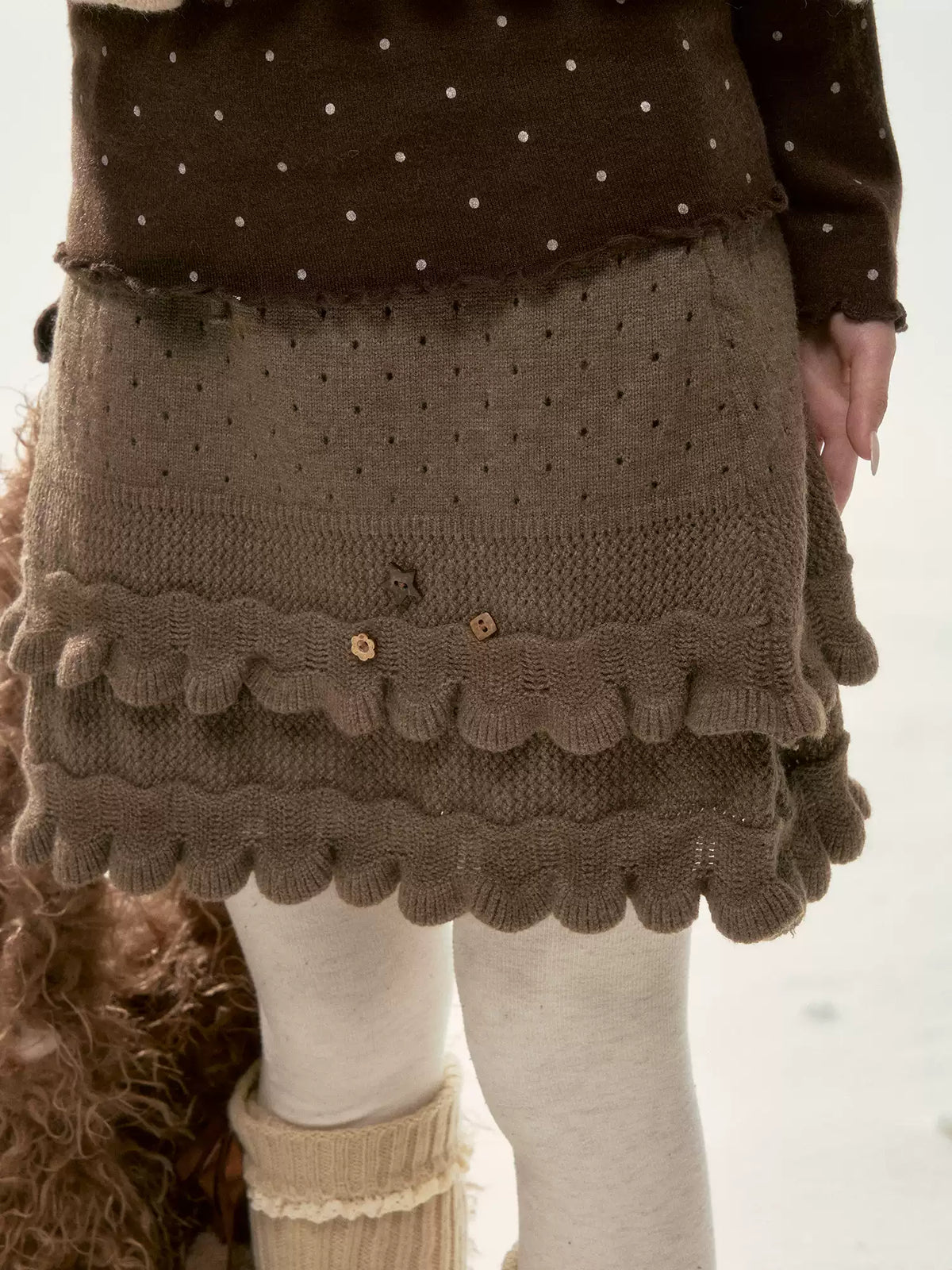 BIBIBENCY - Light Brown Knit Skirt