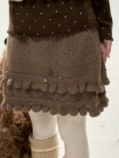 BIBIBENCY - Light Brown Knit Skirt