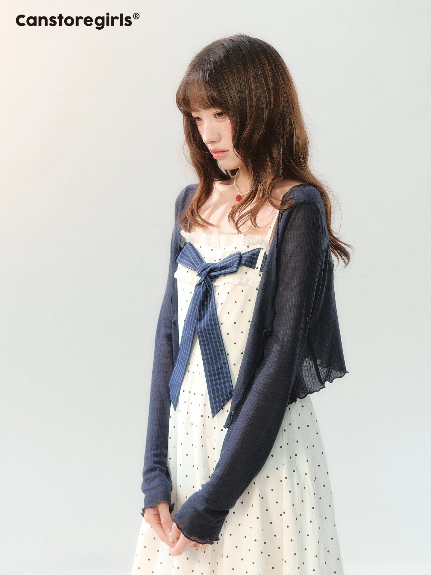 "Iced Dark Chocolate" Navy Cooling Sun Protection Cardigan LL2026206
