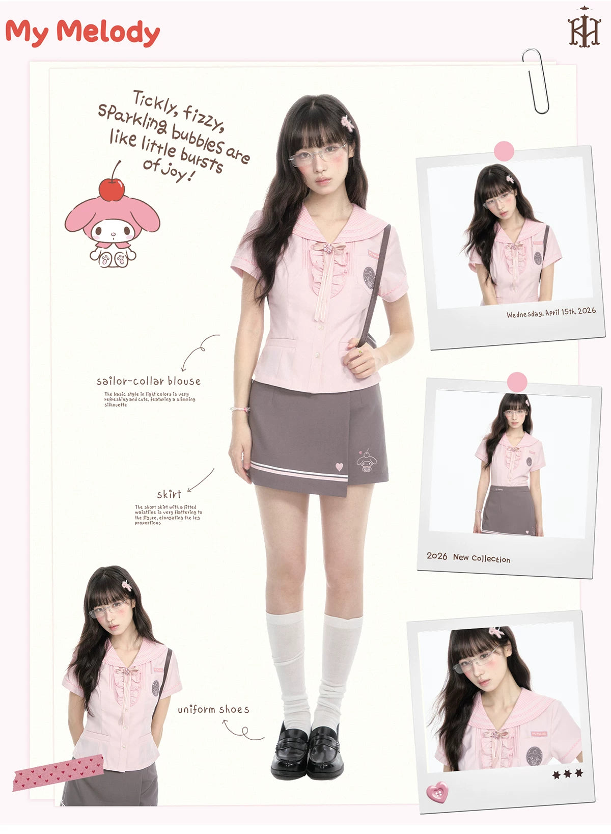 "Macaron Melody" Sailor Collar Set