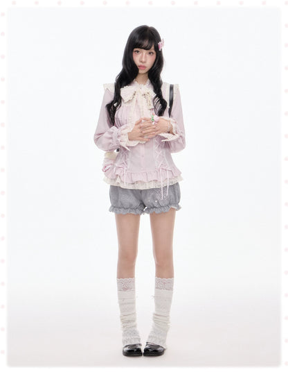 “Melody Mark!” Pink Shirt + Tiered Skirt + Bloomers Set