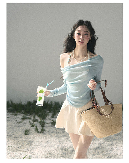 “Sugar Frost Diaries” Crystal Blue Layered Halter Top