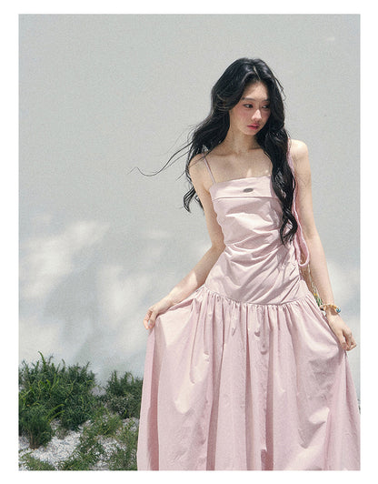 “She Passed Through Bloom Season” Lotus Mauve Bubble Maxi Dress