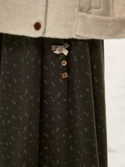 BIBIBENCY - Brown Floral Midi Skirt