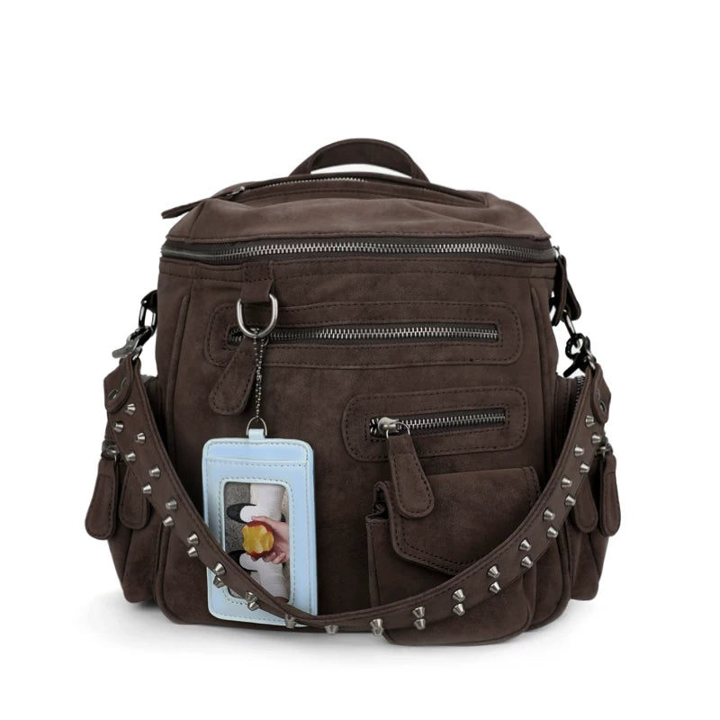 Reese Lincoln Suede Motorcycle Backpack