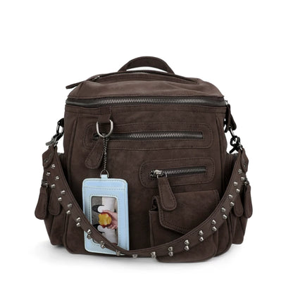 Reese Lincoln Suede Motorcycle Backpack