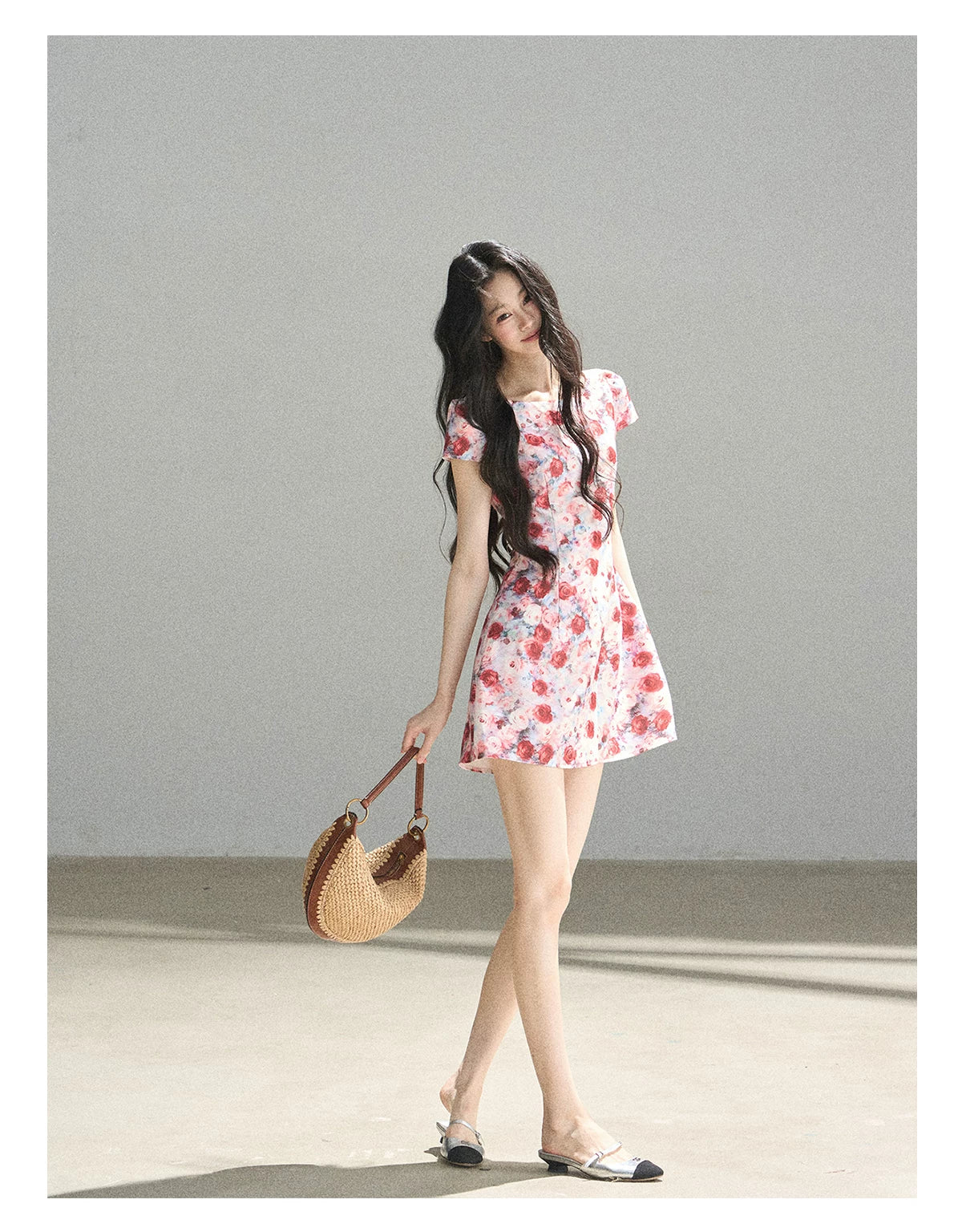 "Half a Rose" Dried Rose Fit & Flare Mini Dress