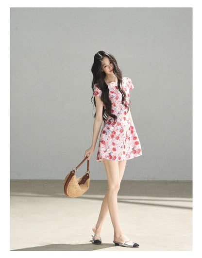 "Half a Rose" Dried Rose Fit & Flare Mini Dress