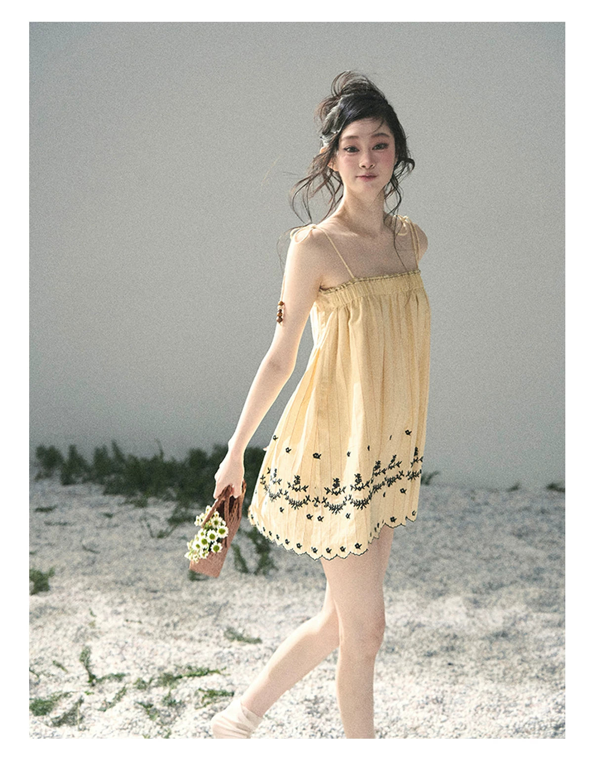 “Ripples Along the Hem” Butter Yellow Reversible Babydoll Dress