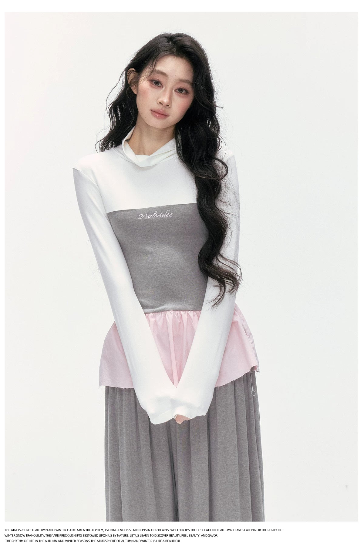 24olvides - Korean-Inspired Faux 3-Piece Top and Pants Set