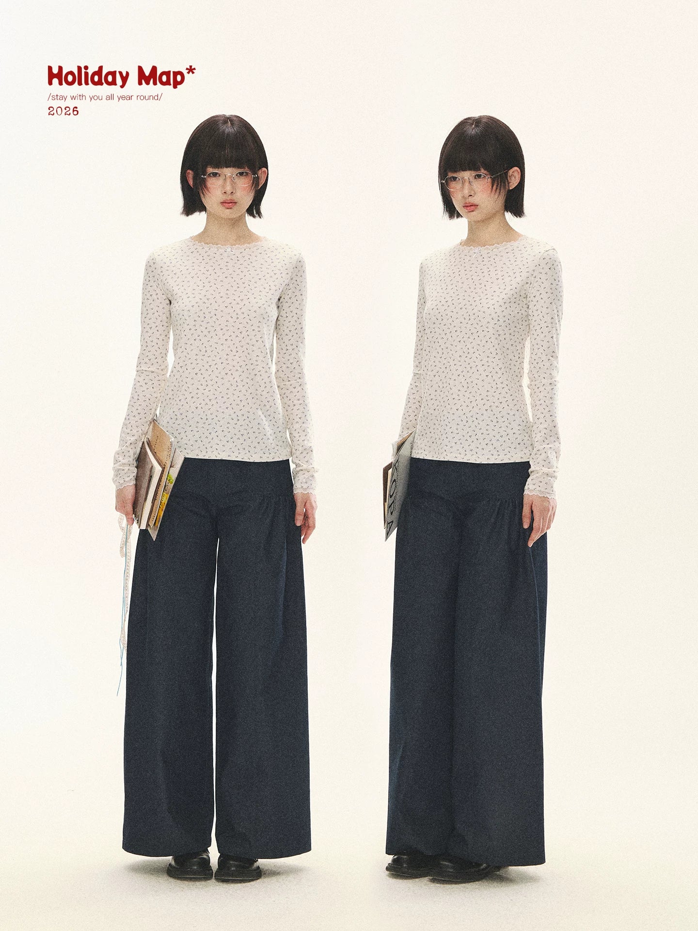 "Lazy Weekend" Deep Blue Ruched Wide Leg Jeans