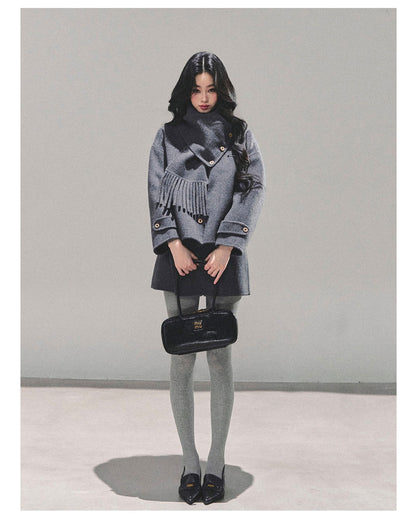 少也眼 “Ashes of Fireworks” Elegant Two-Piece Winter Set 692651
