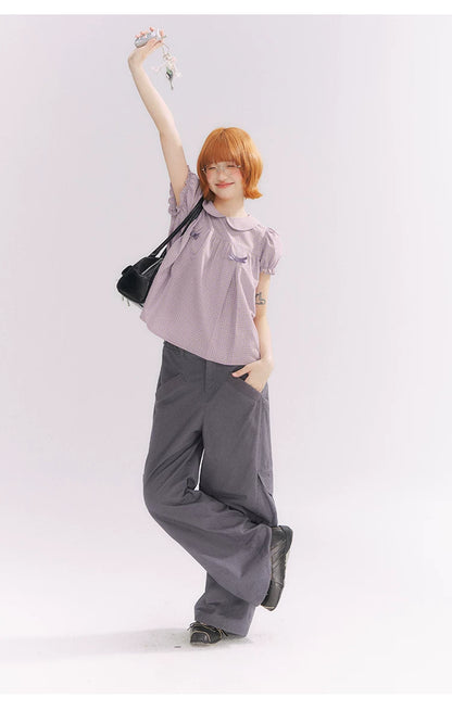 “Pear Shape Genius” Dusty Mauve Washed Cotton Cargo Pants