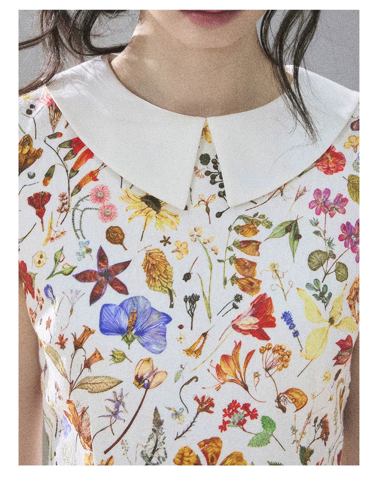 "Fallen Petals" Fleur White Floral Mini Dress