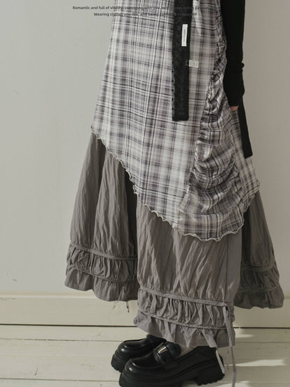 "Quiet Form" Mist Gray A-Line Maxi Skirt