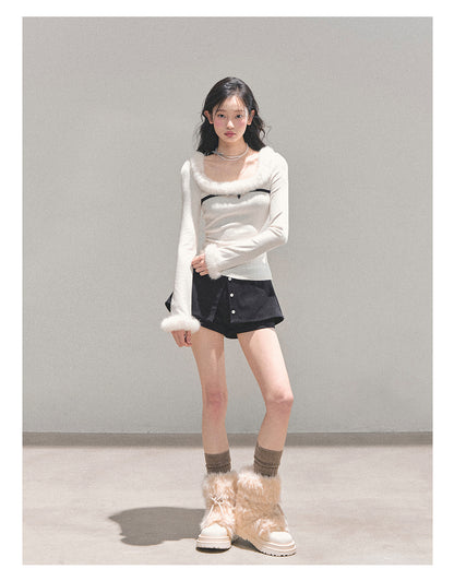 少也眼 “Hidden in Moonlight” Plush-Knit Winter Tee 84513541