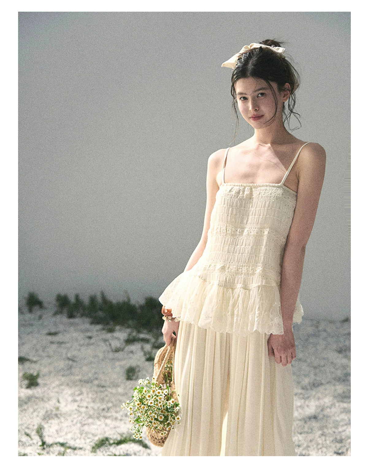 "Fallen Into Your Gaze" Dutch Cheese Lace Top & Jogger Pants Two-Piece Set