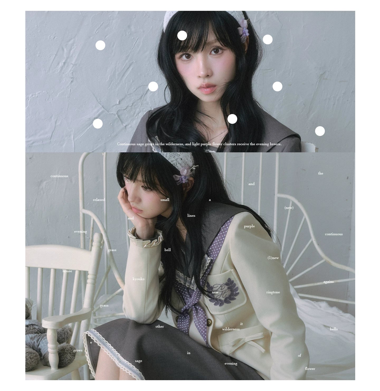 "Showa Era" Layered Uniform Collection (Collarless Blazer / Sailor Blouse / Uniform Skirt / Polka Dot Scarf)